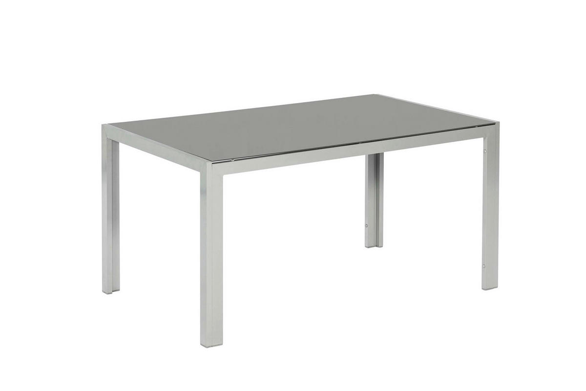 GARTENTISCHGRUPPE beschichtet Aluminium ,[ ]} - Anthrazit/Silberfarben, KONVENTIONELL, Glas/Textil - Gardenson