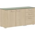 SIDEBOARD 150/72,8/41,9 cm  - Edelstahlfarben/Eichefarben, Design, Holzwerkstoff/Metall (150/72,8/41,9cm) - Cantus