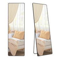 STANDSPIEGEL 50/160/33 cm  - Schwarz, Trend, Glas/Metall (50/160/33cm) - Boxxx