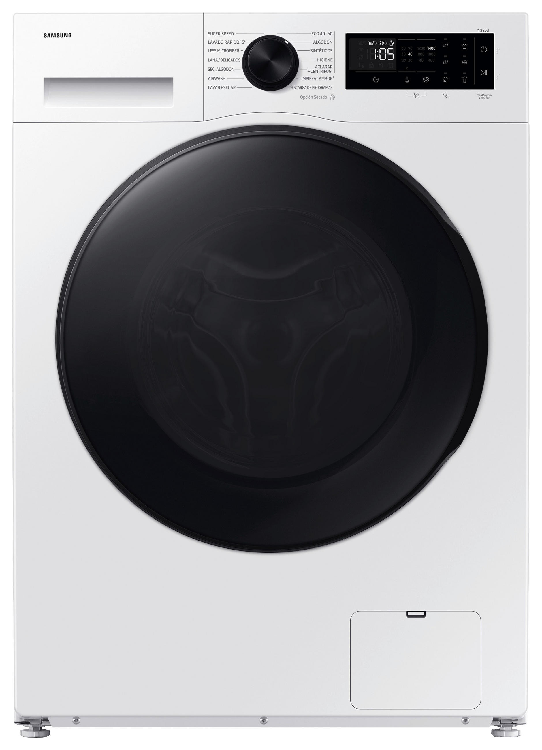 WASCHTROCKNER WD90DG5G34BEEG  - Schwarz/Weiß, Basics, Glas/Kunststoff (60/85/65cm) - Samsung