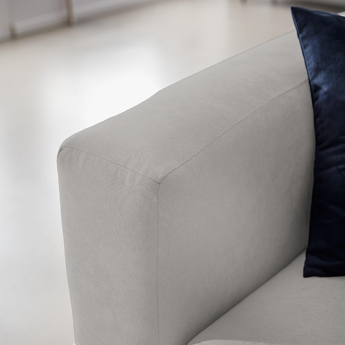 ECKSOFA in Struktur Grau  - Grau, Modern, Textil (255/72/160cm) - Trendmanufaktur