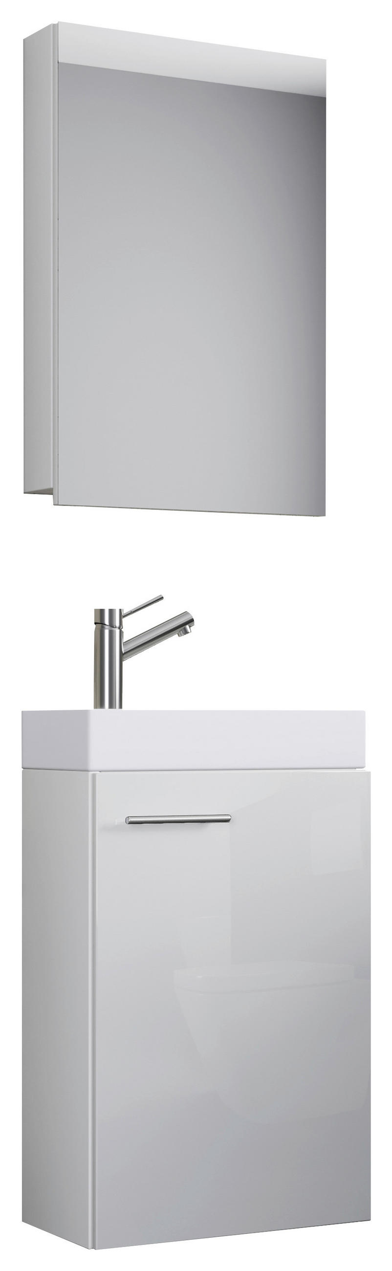 Badmöbel-Set Gäste WC 3-Tlg. Slito B: 41 cm Weiß