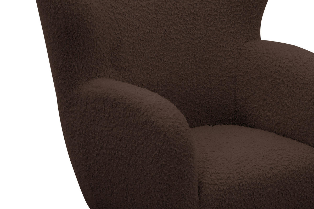 SESSEL in Teddystoff Braun  - Kastanienfarben/Braun, Design, Holz/Textil (90/98/88cm) - Livetastic