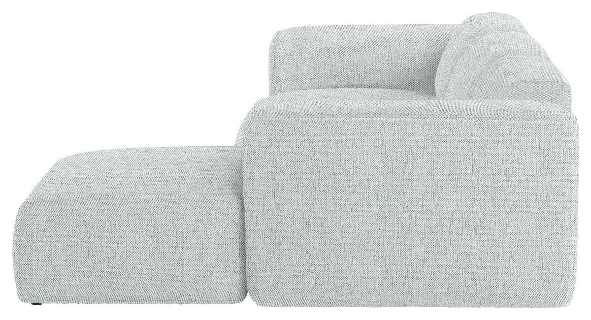 ECKSOFA Hellgrau Webstoff Rücken echt  - Hellgrau/Schwarz, Design, Kunststoff/Textil (290/171cm) - home24