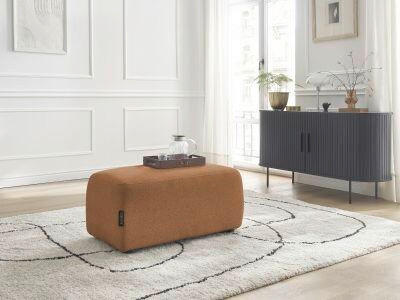 HOCKER ATILLA Flachgewebe Orange  - Schwarz/Orange, MODERN, Kunststoff/Textil (92/44/48cm)