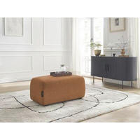HOCKER ATILLA Flachgewebe Orange  - Schwarz/Orange, MODERN, Kunststoff/Textil (92/44/48cm)