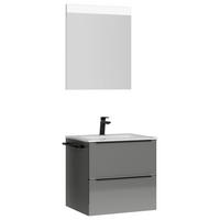 BADEZIMMER  in 61 cm  - Schieferfarben/Schwarz, MODERN, Holzwerkstoff/Stein (61cm) - Nobilia