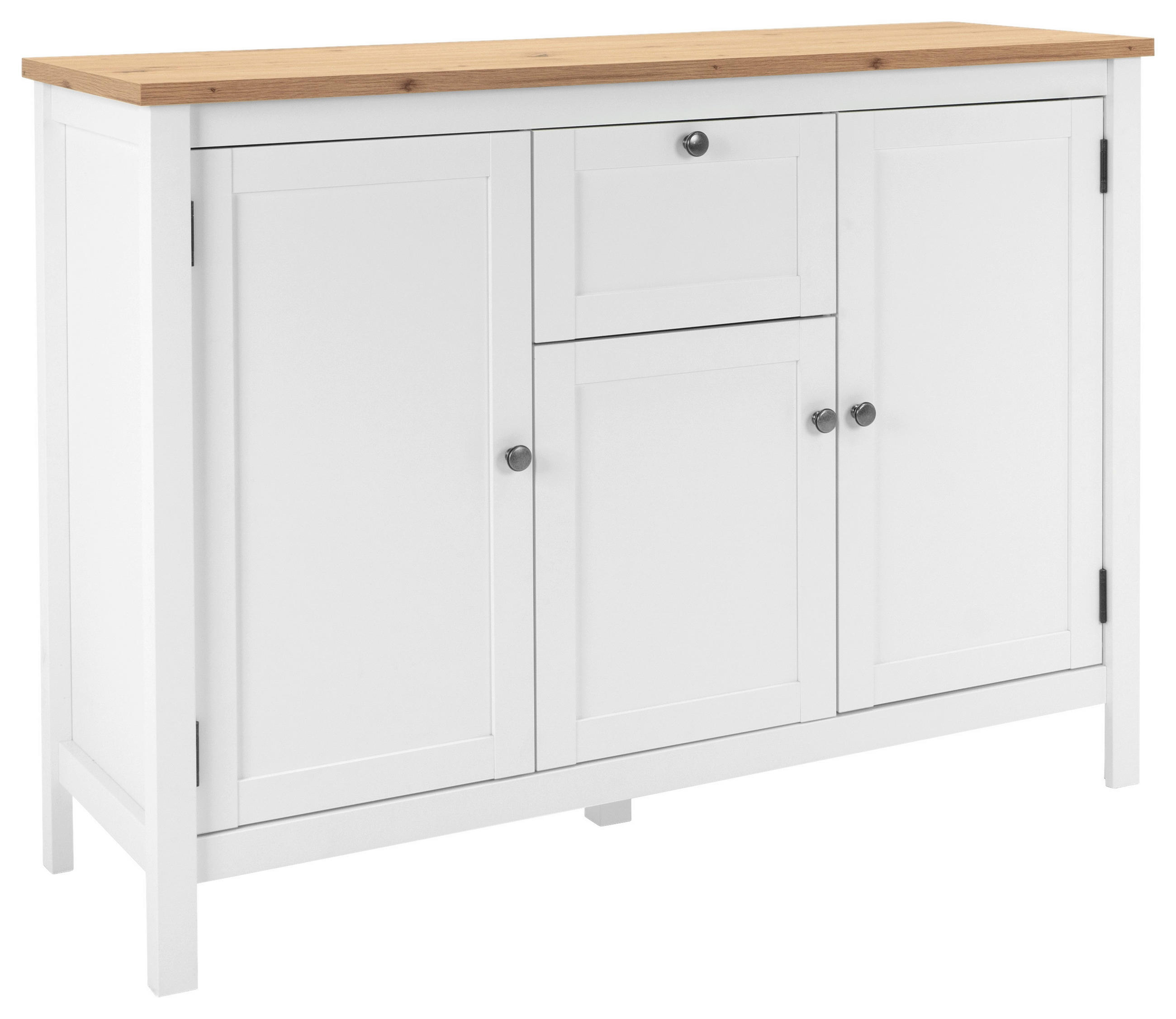 SIDEBOARD 120/90/40 cm  in Weiß, Eichefarben  - Eichefarben/Weiß, KONVENTIONELL, Holzwerkstoff/Metall (120/90/40cm) - MID.YOU