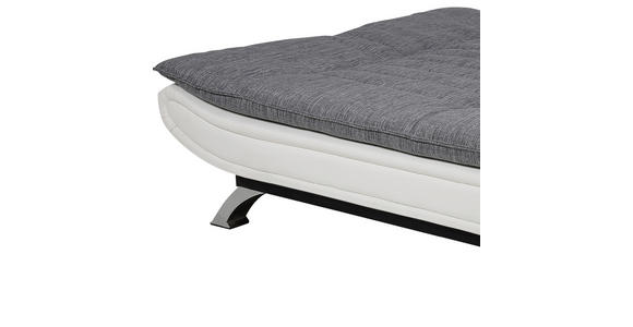 SCHLAFSOFA Webstoff Grau, Weiß  - Chromfarben/Weiß, Design, Textil/Metall (196/91/98cm) - Carryhome