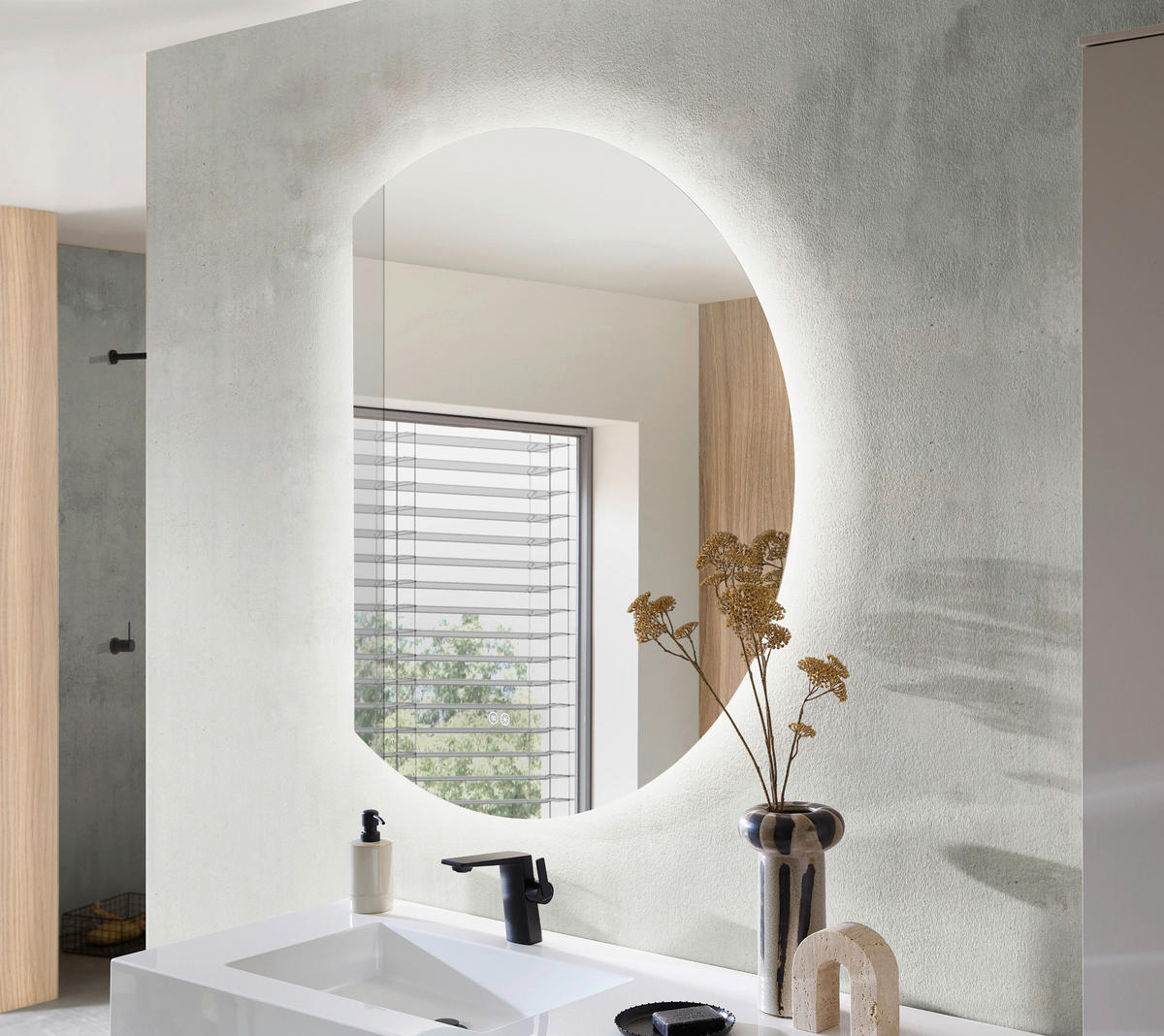 BADEZIMMERSPIEGEL 100/80/3,5 cm  - Silberfarben, MODERN, Glas (100/80/3,5cm)