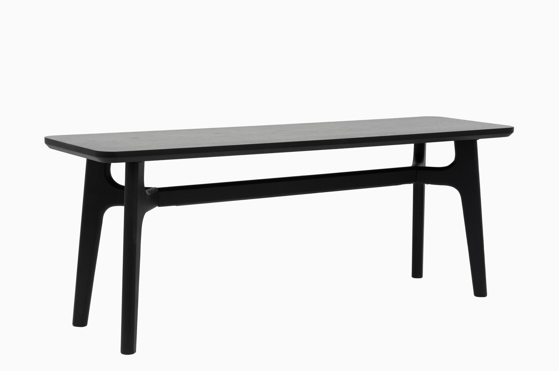 SITZBANK 120/45/35 cm Schwarz Eiche furniert, massiv  - Schwarz, Design, Holz (120/45/35cm) - Livetastic