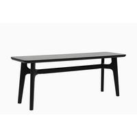 SITZBANK 120/45/35 cm Schwarz Eiche furniert, massiv  - Schwarz, Design, Holz (120/45/35cm) - Livetastic