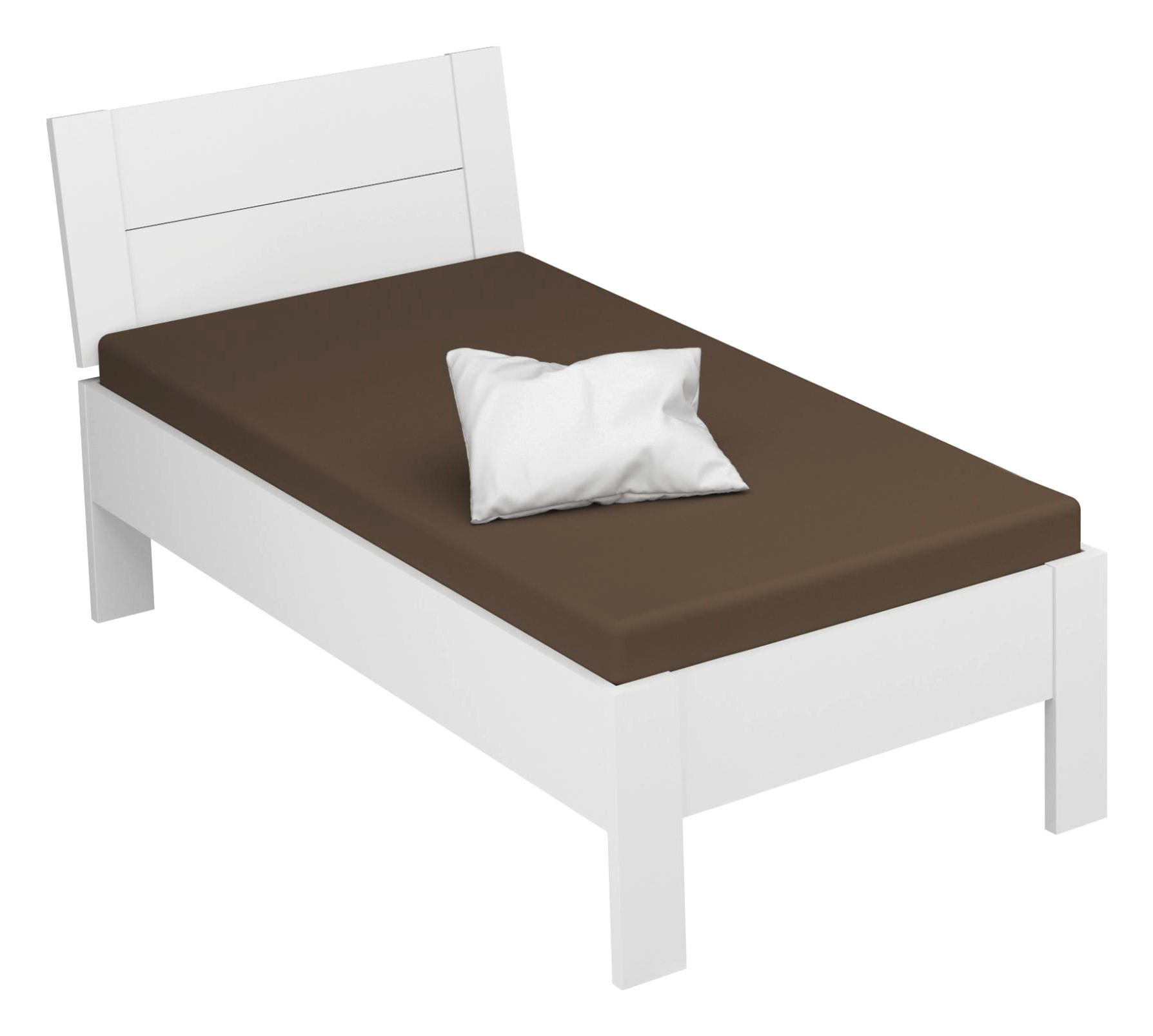 POSTELJA 180 cm   x 200 cm  , leseni material bela  - bela, Design, leseni material (146/50/208cm) - Carryhome