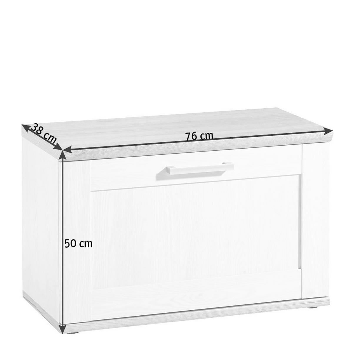 LAVICA DO PREDSIENE, 76/50/38 cm - farba smrekovca/biela, Design, kompozitné drevo/plast (76/50/38cm) - Xora