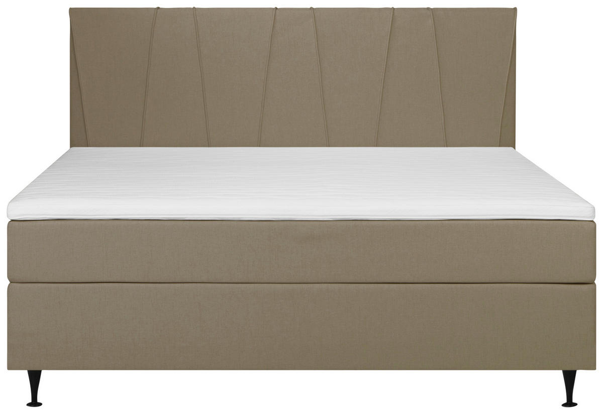 BOXSPRINGBETT 140/200 cm  in Braun  - Schwarz/Braun, Modern, Textil (140/200cm) - MID.YOU