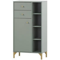 HIGHBOARD Ando  in 60,2/114,4/33,1 cm  - Pastellgrün/Goldfarben, MODERN, Holzwerkstoff/Kunststoff (60,2/114,4/33,1cm) - Stylife