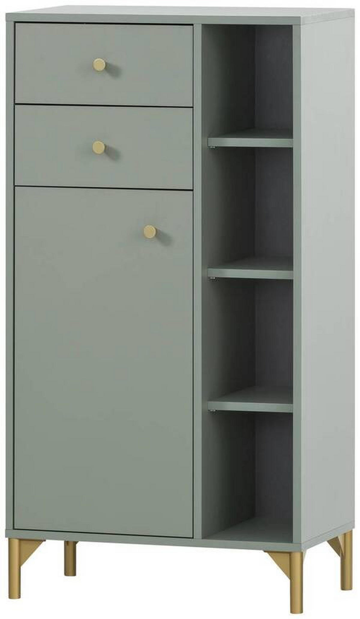 HIGHBOARD Ando  in 60,2/114,4/33,1 cm  - Pastellgrün/Goldfarben, MODERN, Holzwerkstoff/Kunststoff (60,2/114,4/33,1cm) - Stylife