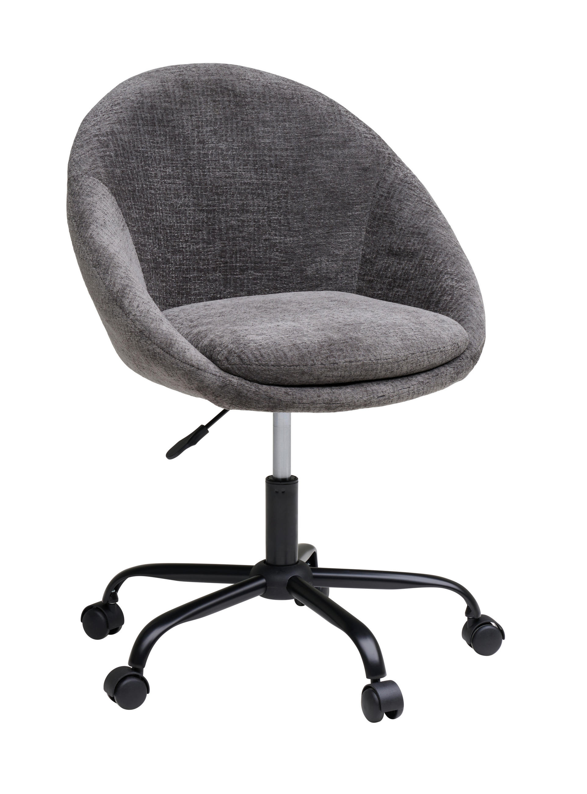 DREHSTUHL  in Struktur Grau, Weiß  - Schwarz/Weiß, MODERN, Kunststoff/Textil (62/79/87/61cm) - MID.YOU