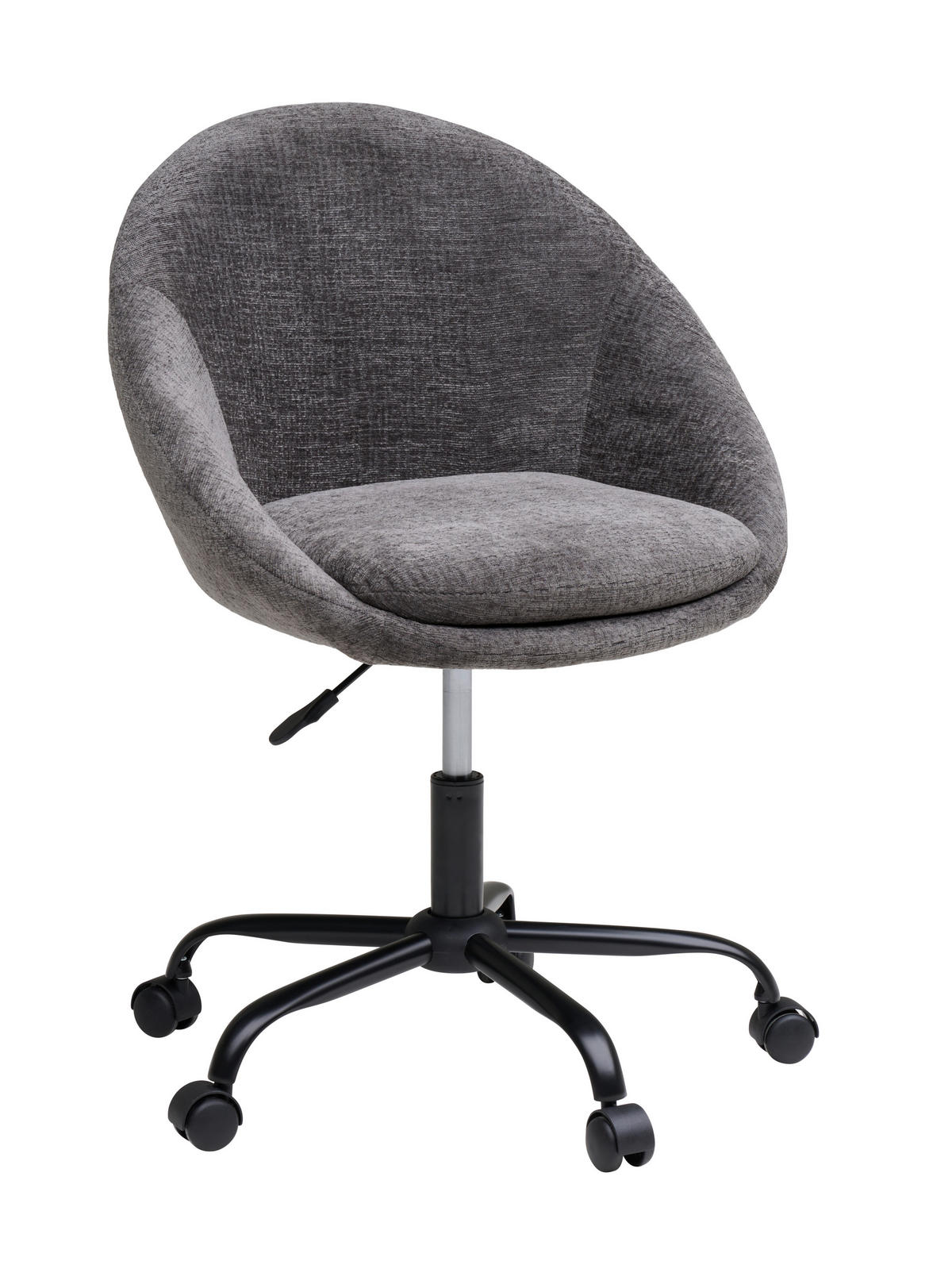 VRTLJIVI STOL kovina, tekstil siva, bela  - siva/črna, Moderno, kovina/umetna masa (62/79/87/61cm) - MID.YOU