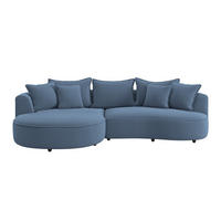 ECKSOFA LEVI Dunkelblau Velours, Struktur  - Schwarz/Dunkelblau, MODERN, Kunststoff/Textil (168/287cm) - Livetastic