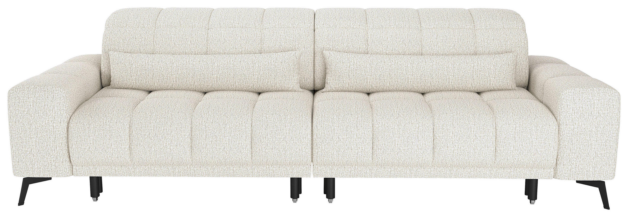BIGSOFA Chenille Elfenbein  - Elfenbein/Schwarz, MODERN, Textil/Metall (300/112/121cm) - Xora