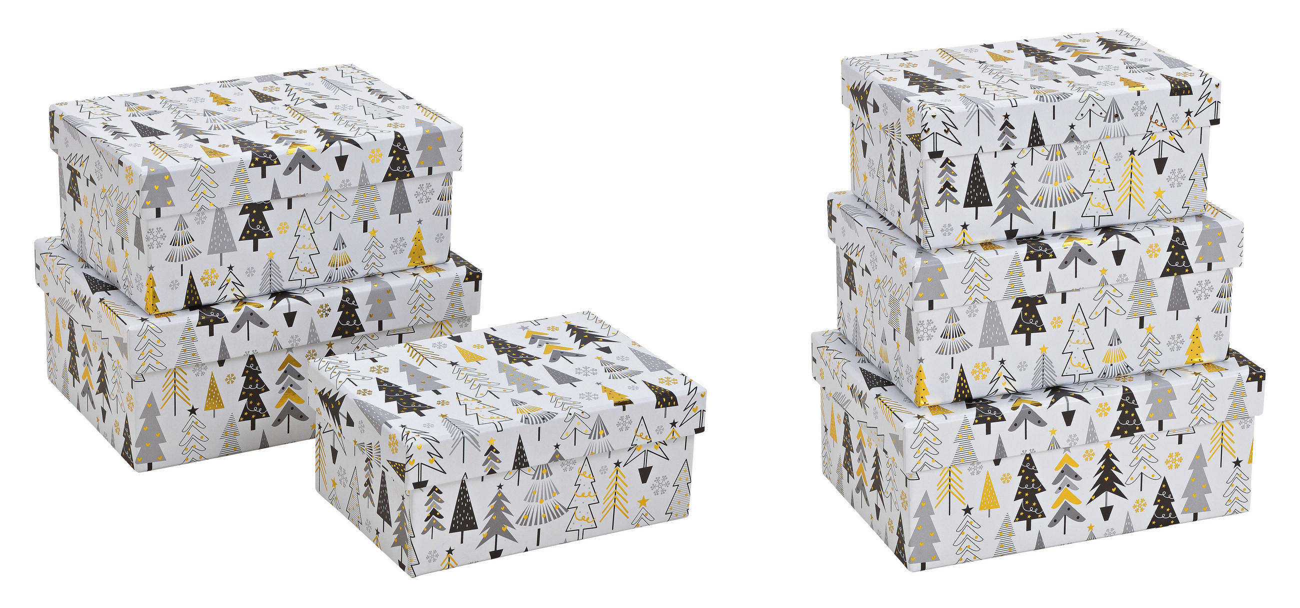 GESCHENKBOXENSET   Weiß  - Weiß, MODERN, Papier (21/8/14cm)