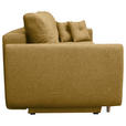 SCHLAFSOFA Webstoff Senfgelb  - Buchefarben/Senfgelb, KONVENTIONELL, Holz/Textil (220/90/95cm) - Carryhome