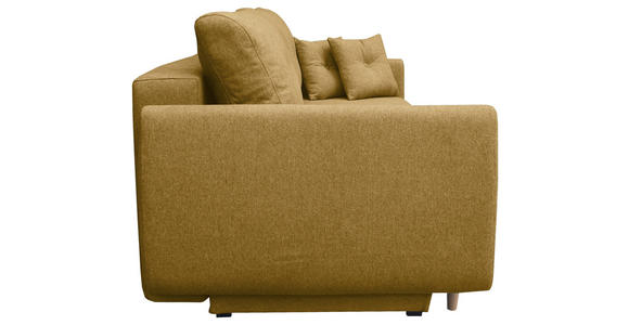 SCHLAFSOFA Webstoff Senfgelb  - Buchefarben/Senfgelb, KONVENTIONELL, Holz/Textil (220/90/95cm) - Carryhome