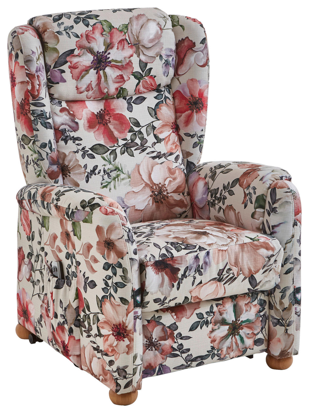 OHRENSESEL inkl. Funktion Flachgewebe Multicolor, Beige  - Beige/Multicolor, ROMANTIK / LANDHAUS, Holz/Textil (85/115/84cm) - Cantus