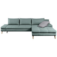ECKSOFA in Webstoff Hellblau  - Erlefarben/Naturfarben, Trend, Textil (313/215cm) - MID.YOU