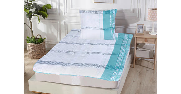 Bettenset Sandra - Türkis/Grau, KONVENTIONELL, Textil - Primatex