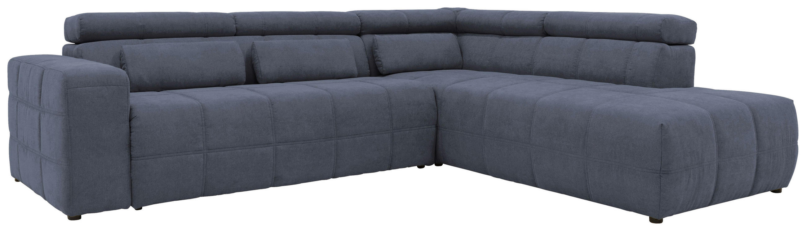 ECKSOFA Dunkelgrau Mikrofaser - Dunkelgrau/Schwarz, Design, Kunststoff/Textil (275/228cm) - MID.YOU
