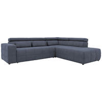 ECKSOFA Dunkelgrau Mikrofaser  - Dunkelgrau/Schwarz, Design, Kunststoff/Textil (275/228cm) - MID.YOU