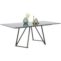 ESSTISCH in Glas, Holzwerkstoff, Metall 200/100/75 cm  - Anthrazit/Schwarz, Design, Glas/Holzwerkstoff (200/100/75cm) - Joop!