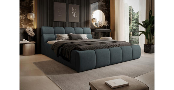 POLSTERBETT 160/200 cm,  in Petrol, Graublau,  - Graublau/Petrol, Design, Kunststoff/Textil (160/200cm) - Esposa