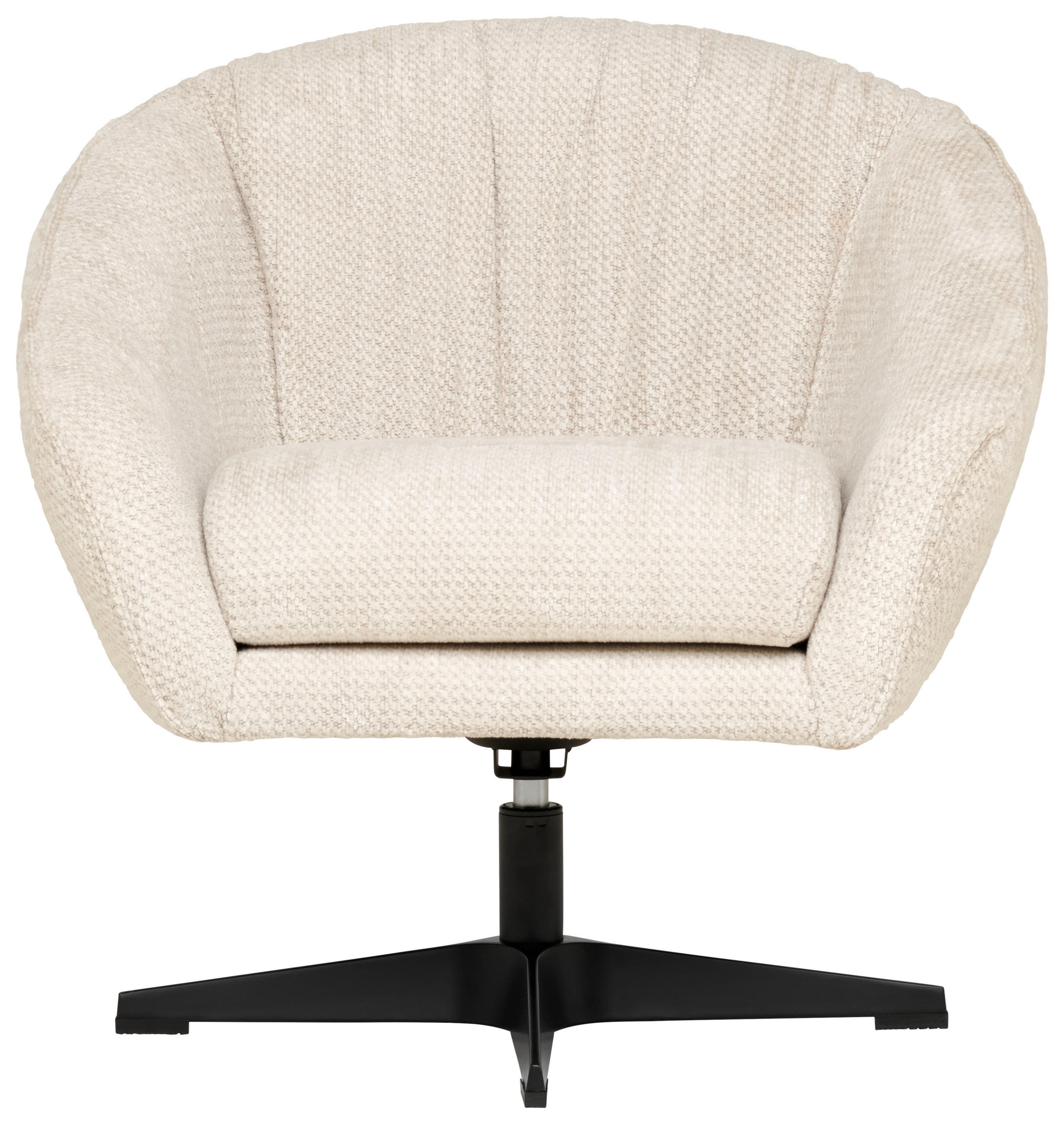 SESSEL in Chenille Naturfarben  - Schwarz/Naturfarben, Design, Textil/Metall (80/78/80cm) - Stylife