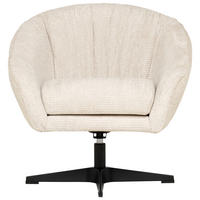 SESSEL in Chenille Naturfarben  - Schwarz/Naturfarben, Design, Textil/Metall (80/78/80cm) - Stylife