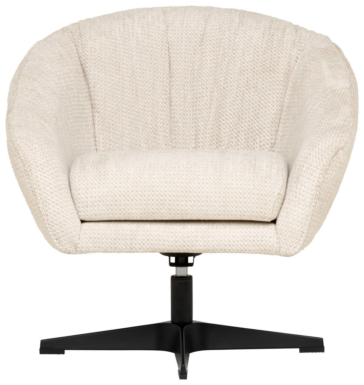 SESSEL in Chenille Naturfarben  - Schwarz/Naturfarben, Design, Textil/Metall (80/78/80cm) - Stylife