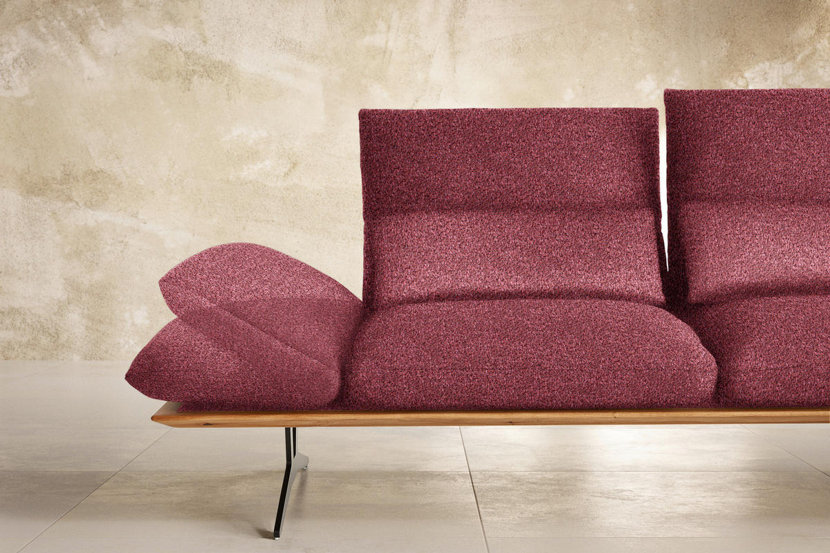 ECKSOFA in Flachgewebe Rot  - Rot/Schwarz, Design, Holz/Textil (314/159cm) - Dieter Knoll