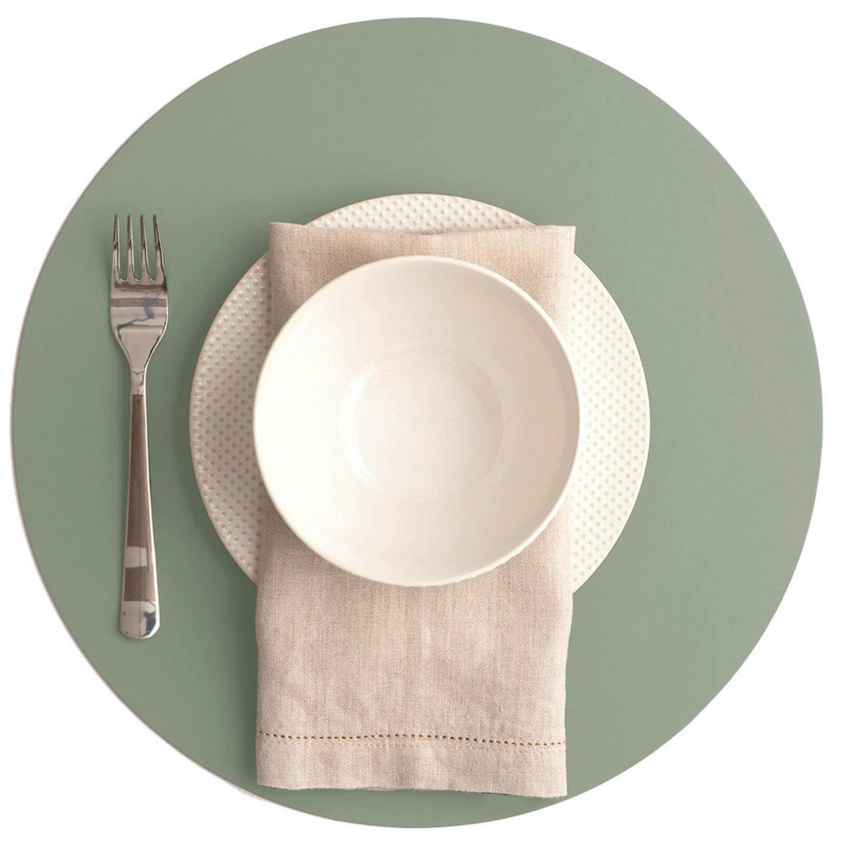 TISCHSET Leder Salbeigrün  - Salbeigrün, Basics, Leder (36kg)