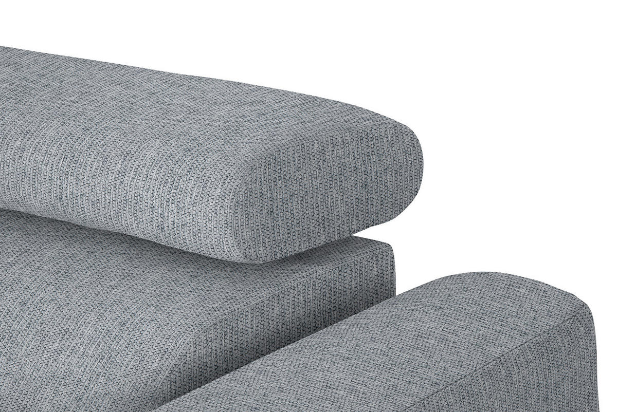 ECKSOFA in Webstoff Hellgrau  205/280 cm  - Hellgrau/Schwarz, Design, Textil/Metall (205/280cm) - Xora