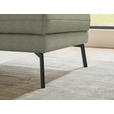 ECKSOFA  in Flachgewebe Salbeigrün Armteilverstellung, Relaxfunktion, Drehsitzfunktion  255-365/175-224 cm  - Salbeigrün/Schwarz, Design, Textil/Metall (255-365/175-224cm) - Dieter Knoll