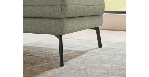 ECKSOFA  in Flachgewebe Salbeigrün Armteilverstellung, Relaxfunktion, Drehsitzfunktion  255-365/175-224 cm  - Salbeigrün/Schwarz, Design, Textil/Metall (255-365/175-224cm) - Dieter Knoll