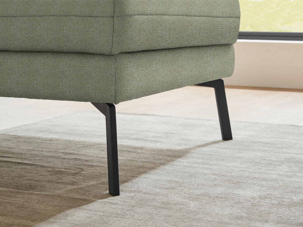 ECKSOFA  in Flachgewebe Salbeigrün  255-365/175-224 cm  - Salbeigrün/Schwarz, Design, Textil/Metall (255-365/175-224cm) - Dieter Knoll