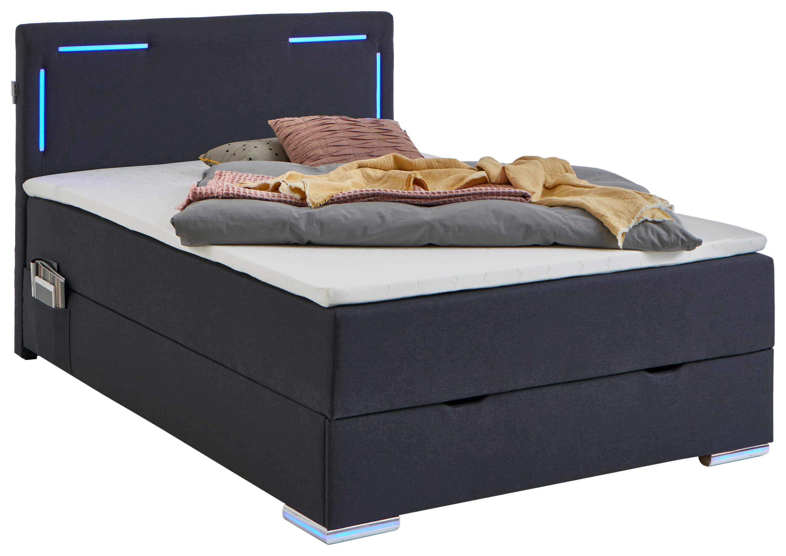 E-shop Xora BOXSPRINGOVÁ POSTEĽ, 140/200 cm antracitová