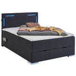 BOXSPRINGBETT 140/200 cm  in Anthrazit  - Anthrazit/Silberfarben, Design, Kunststoff/Textil (140/200cm) - Xora
