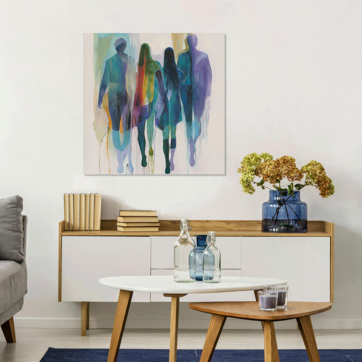 LEINWANDBILD Abstraktes 85/85 cm  - Multicolor, Basics, Holz/Kunststoff (85/85cm) - Monee