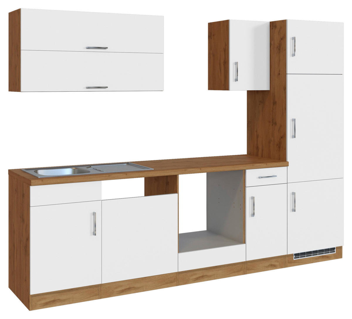 KÜCHENLEERBLOCK   in Weiß  - Eichefarben/Weiß, MODERN, Holzwerkstoff (270/200/60cm) - Held