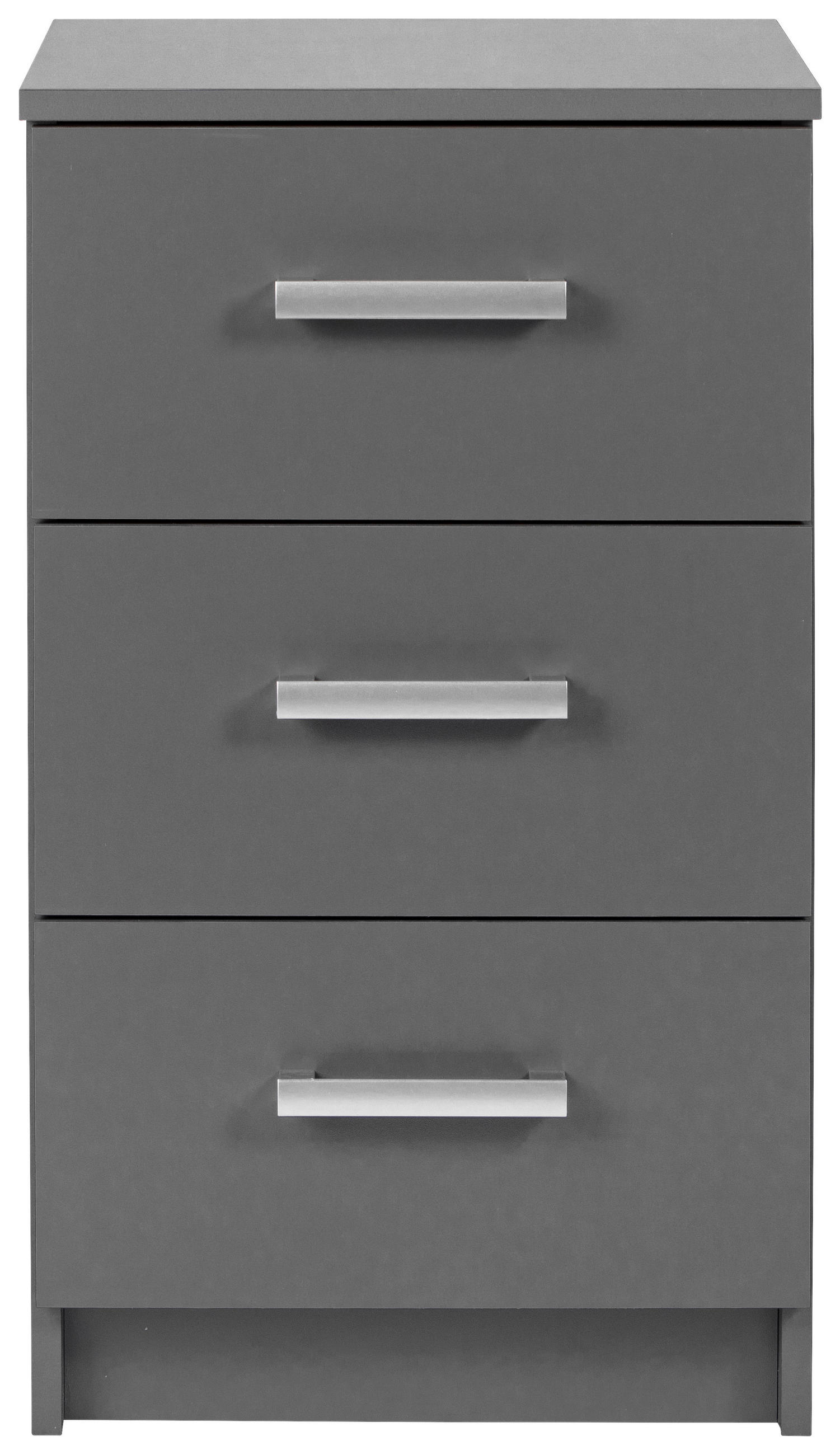 KOMMODE Graphitfarben  - Silberfarben/Graphitfarben, Basics, Metall (41,2/40/71cm) - MID.YOU