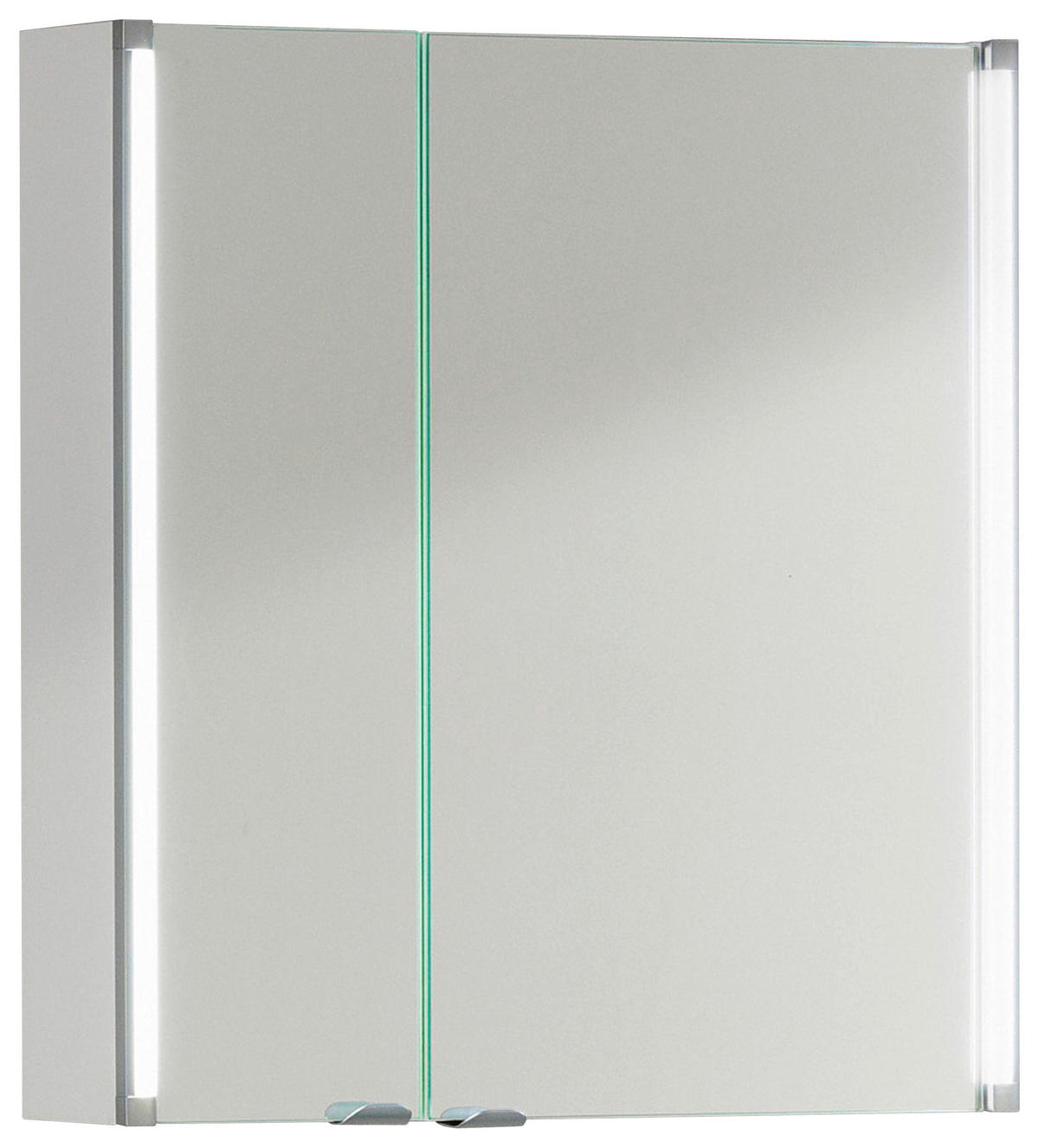 SPIEGELSCHRANK 61/67/16,5 cm  - Alufarben/Weiß, MODERN, Glas/Holzwerkstoff (61/67/16,5cm) - MID.YOU